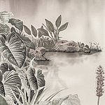 Abstract image of a lakeshore in green-beige - View 1