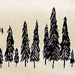 Schwarze, illustrierte Bäume