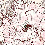Нарисованный цветок в розовых тонах Line Art