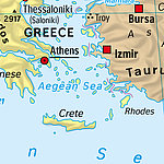 Part of map with section of Greece