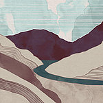 Abstract mountain landscape in brown tones