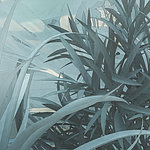 Motif bleu avec des herbes