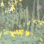 Yellow dots on green surface - View 1