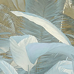 Крупный план нарисованных крупных листьев серо-голубого цвета