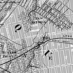 Close-up of map in black and white