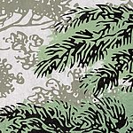 Абстрактный мотив листьев в зелено-черных тонах