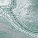 Peinture à l'huile en forme de vague en vert-blanc-gris