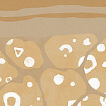 Motif in ochre with different shades of colour and white shapes
