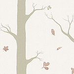 Tree trunk with flying leaves - View 1