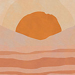 Gemalter Sonnenuntergang in Orange - View 1
