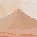 Нарисованная гора в песочных тонах
