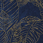 Foglie d'oro Line Art con sfondo blu