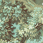 Painted leaves in turquoise-green tones