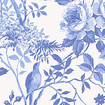 Синие и белые растения в акварельном исполнении