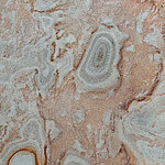 Close-up of marble in grey-rust red