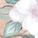 Blüte in Pastellrosa mit frischen grünen Blättern