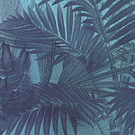 Motif de feuilles en bleu foncé