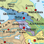 Карта с участком Армении