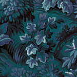 Grün-blaue Malerei in floraler Optik