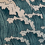 Motif with painted waves - View 1