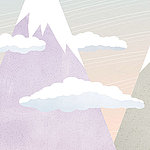 Горы со снежными вершинами в пастельных тонах