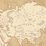 World map in vintage style Asia