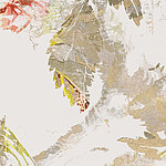 Abstraktes Motiv in Gold mit rotem Detail - View 1