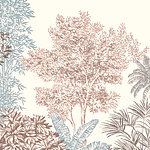Motif with painted trees in pastel shades