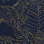 Superficie blu scuro con foglie in line art dorate