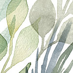 Painted leaves in watercolour