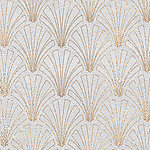 Ornaments in gold on a light grey background