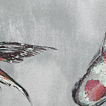 Abstract depiction of a fin and head of koi