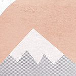 Abstract mountain motif in grey-apricot