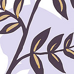 Листья растения на фиолетовом фоне