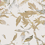 Delicate leaves in gold on a white background
