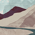Detail of painted mountain in beige tones