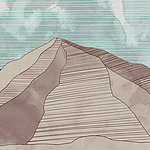 Painted mountain in line art