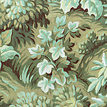 Расписные листья в бежево-зелено-бирюзовых тонах