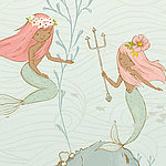 Illustration of two mermaids