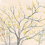 Delicately painted tree with yellow leaves