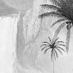 Palm tree motif in black and white