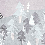 Minimalistisch, gezeichneter Wald in grau