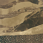 Motif de paysage abstrait brun et doré - View 1