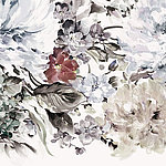 Painted flowers in pastel colours - View 1