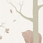 Ours peint derrière un arbre