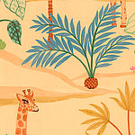 Children's safari motif with giraffe