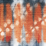 Abstract vintage motif in dark blue and orange