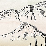 Illustration minimaliste de montagnes