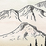 Minimalist illustration of mountains - View 1