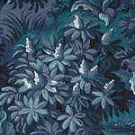 Blaue Malerei im floralen Stil